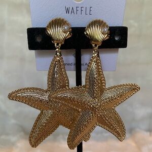 Gold Starfish Earrings